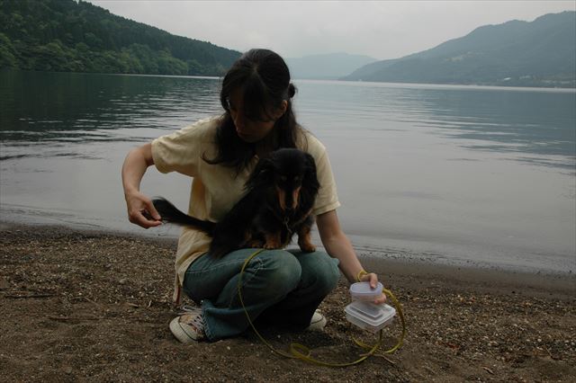 ここは確か芦ノ湖。お天気悪かったけどルパンがいれば気持ちは晴れ。